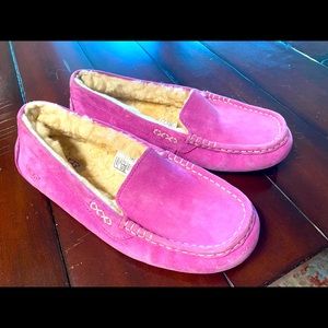 UGG Suede Shearling Slipper Fuchsia